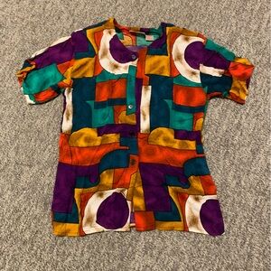 Pennylane Vintage Multicolor Abstract Shirt 
Size Small